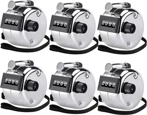 KTRIO Pack of 6  Handheld Tally Counter, 4-Digit Number Clicker Counter, Hand Mechanical Pitch Counter for Coaching, Knitting, People, Lap, Fishing, Golf, Toddler & Fidget