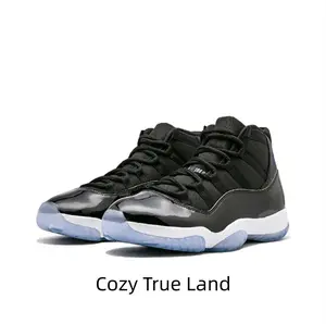 Sleek monochrome black retro high-top kicks with frosted light blue clear sole, ideal for dark streetwear fits