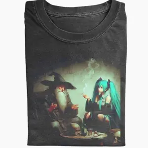 Hatsune Miku and Wizard Smoke Retro Fantasy Movies Graphic Funny Comfort Colors Shirt Sweatshirt, Hoodie, Comfort Colors V7P