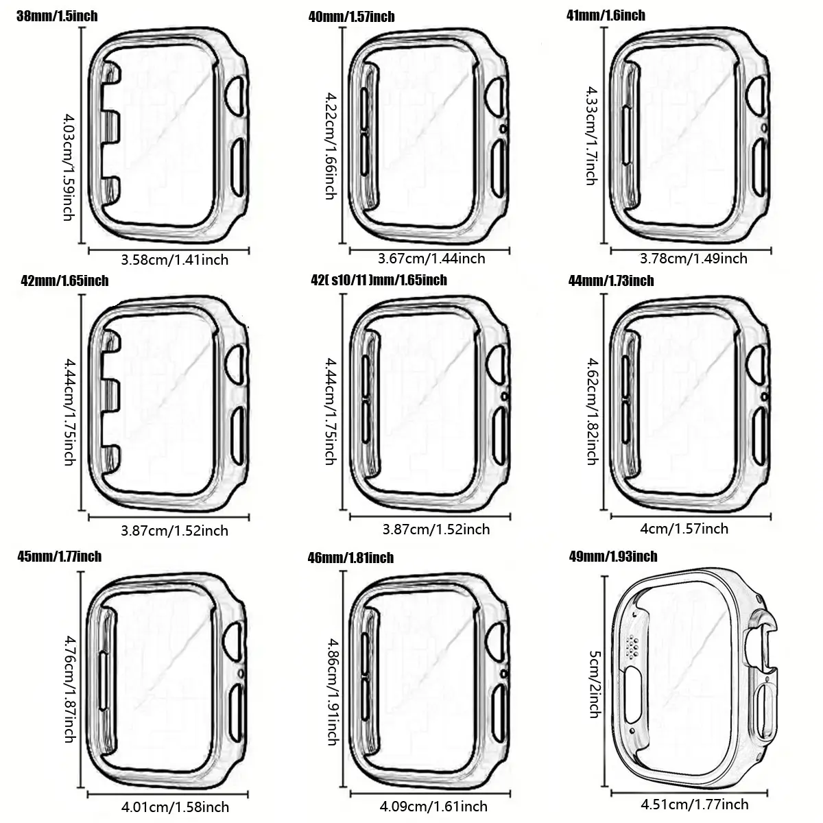 Built-In Tempered Glass Screen Protector, All-Around Hard PC Protective Watch Case Ultra-Thin Cover for Apple Watch Series Ultra/SE/11/10/9/8/7/6/5/4, 38/40/41/42/44/45/46/49 mm, Smart Watch Accessory, Smartwatch Accessories, Protection, Wearable Built-In Tempered Glass Screen Protector, All-Around Hard PC Protective Watch Case Ultra-Thin Cover for Apple Watch Series Ultra/SE/11/10/9/8/7/6/5/4, 38/40/41/42/44/45/46/49 mm, Smart Watch Accessory, Smartwatch Accessories, Protection, Wearable