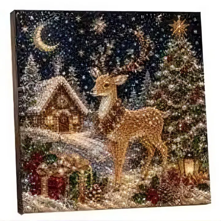 New DIY Pearl & Rhinestone Decorative Wall Art with Holiday Patterns, 20 x 20 Stretched Canvas Frame