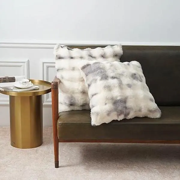 Warm & Cozy Set of 2 Decorative Faux Fur Bubble Pillows