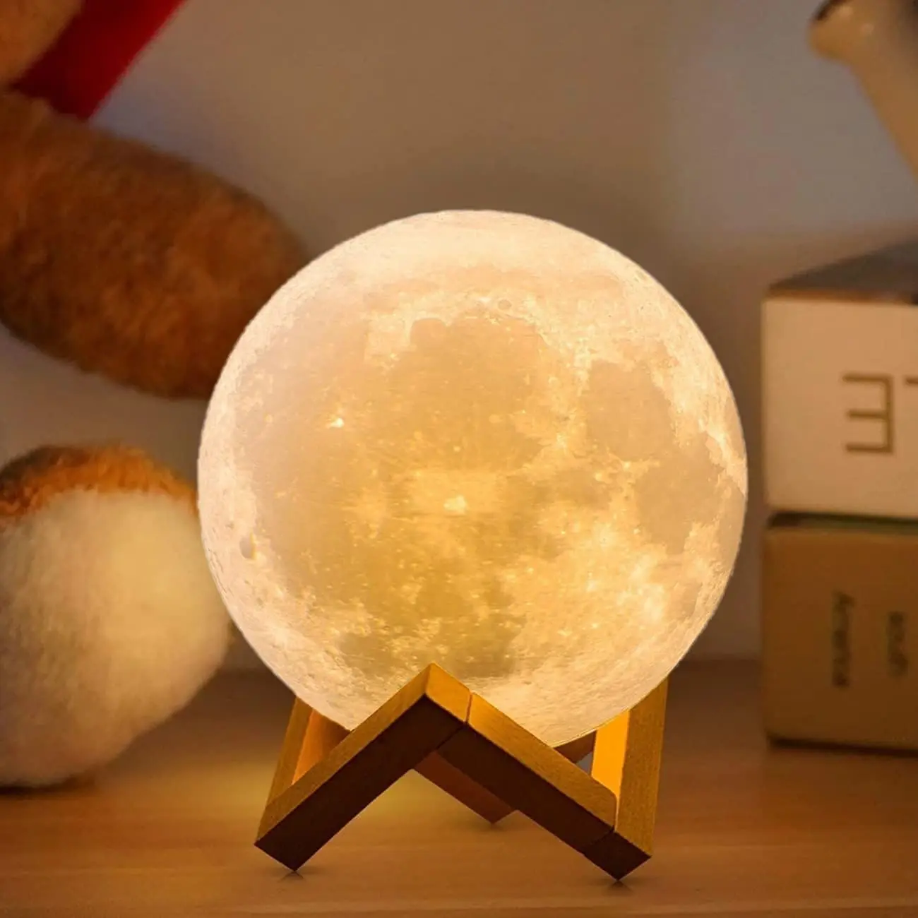 All-Scenario 3D Moon Lamp - 128 Color LED, Touch & Remote, Timing, Rechargeable, Fits Kids Room, Bedroom, Party, Home Decor - Perfect Gift for Anyone