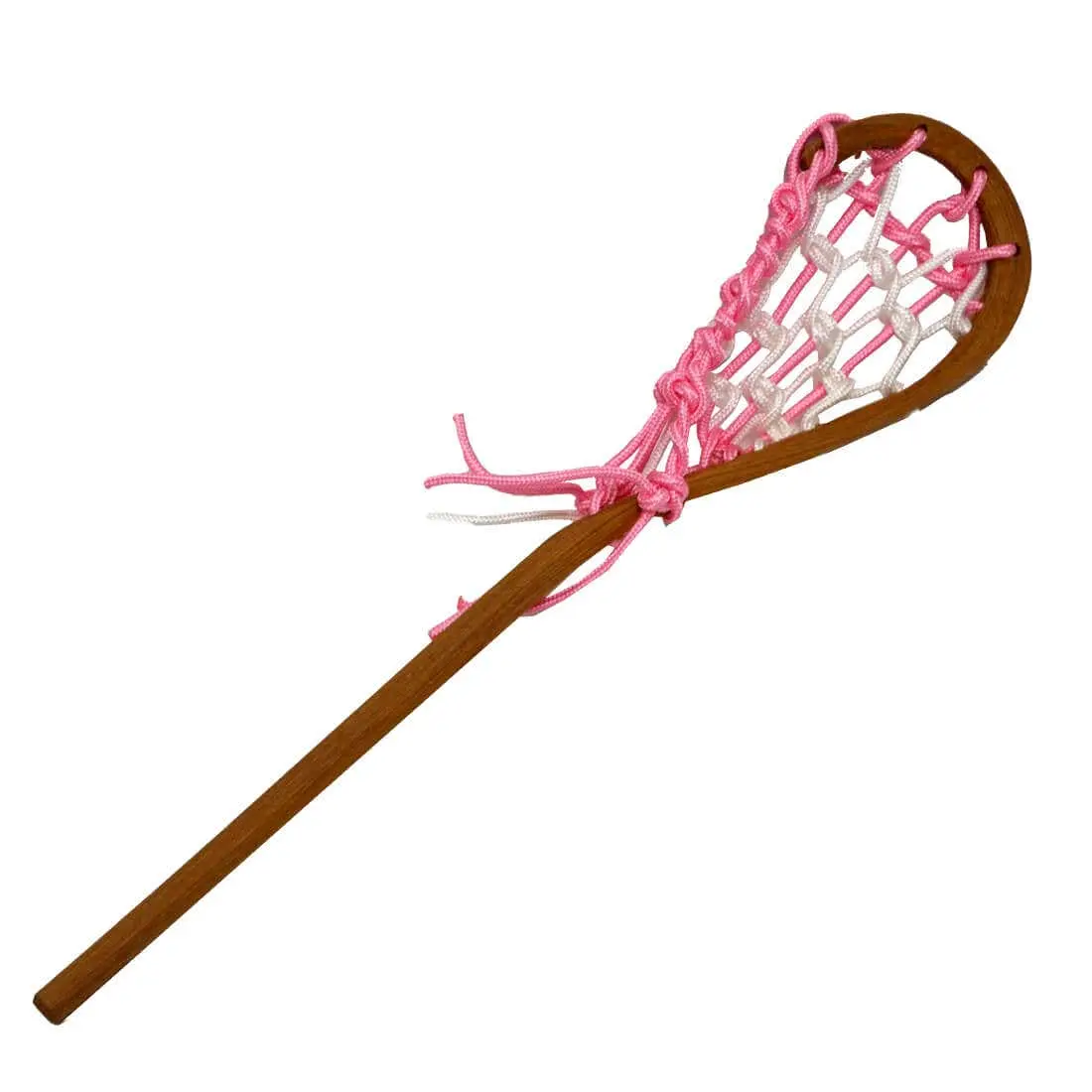 Pink Wooden Mini Lacrosse Stick, 11" Traditional Hand-Woven Craft with Included History of Lacrosse Insert, Family-Owned And Operated Business, Default, Unisex, Compact, Handcrafted