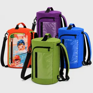 Swim Gym Bag for Adults & Teens, 3-Way Carry Pool Backpack with Wet Dry Storage, 6 Pockets Large Capacity Sports Bag for Swimming, Workout, Travel
