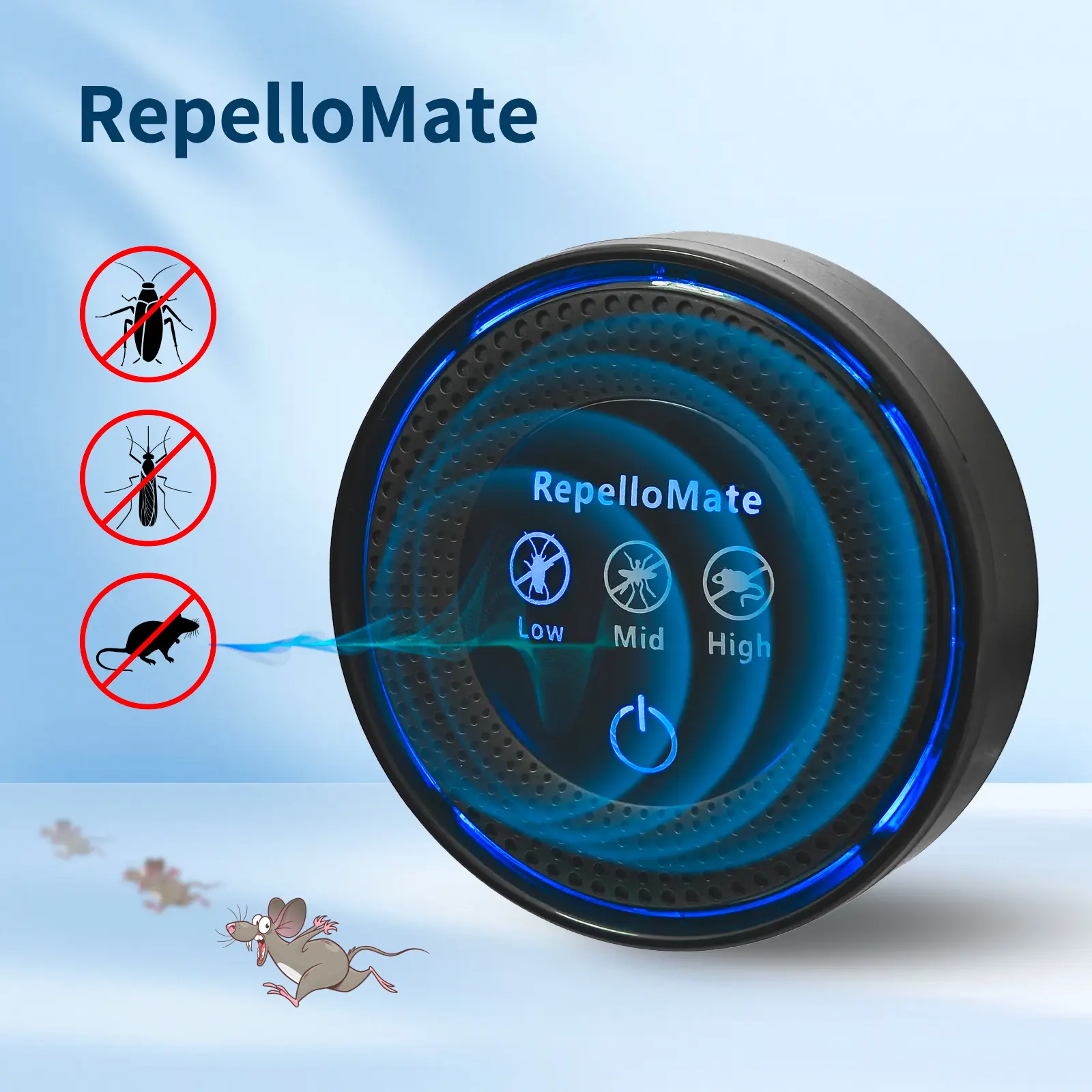 Repellomate Ultrasonic Pest Repeller Plug-In for Home – Electronic Mouse & Insect Control for Mice, Roaches, Spiders & Ants, 3 Modes