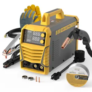 [fathersdaygift] TOOLIOM MIG-160-PRO 160A Digital MIG Welder, 110/220V 4-in-1 Inverter Wire Feeder Welder, Gas MIG/Flux Core/Stick/Lift TIG Welding Machine Kit with E71T-GS Wire & Gloves