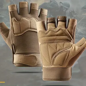 Men's Half-Finger Non-Slip Gloves, Ideal for Walking, Hiking, Hunting, Reinforced Grip, High-Quality Materials, Multi-Functional Gear