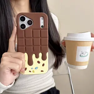 Creative 3D Candy Chocolate Phone Case For iPhone 17 16 15 14 13 Pro Max, Shockproof Silicone Phone Case