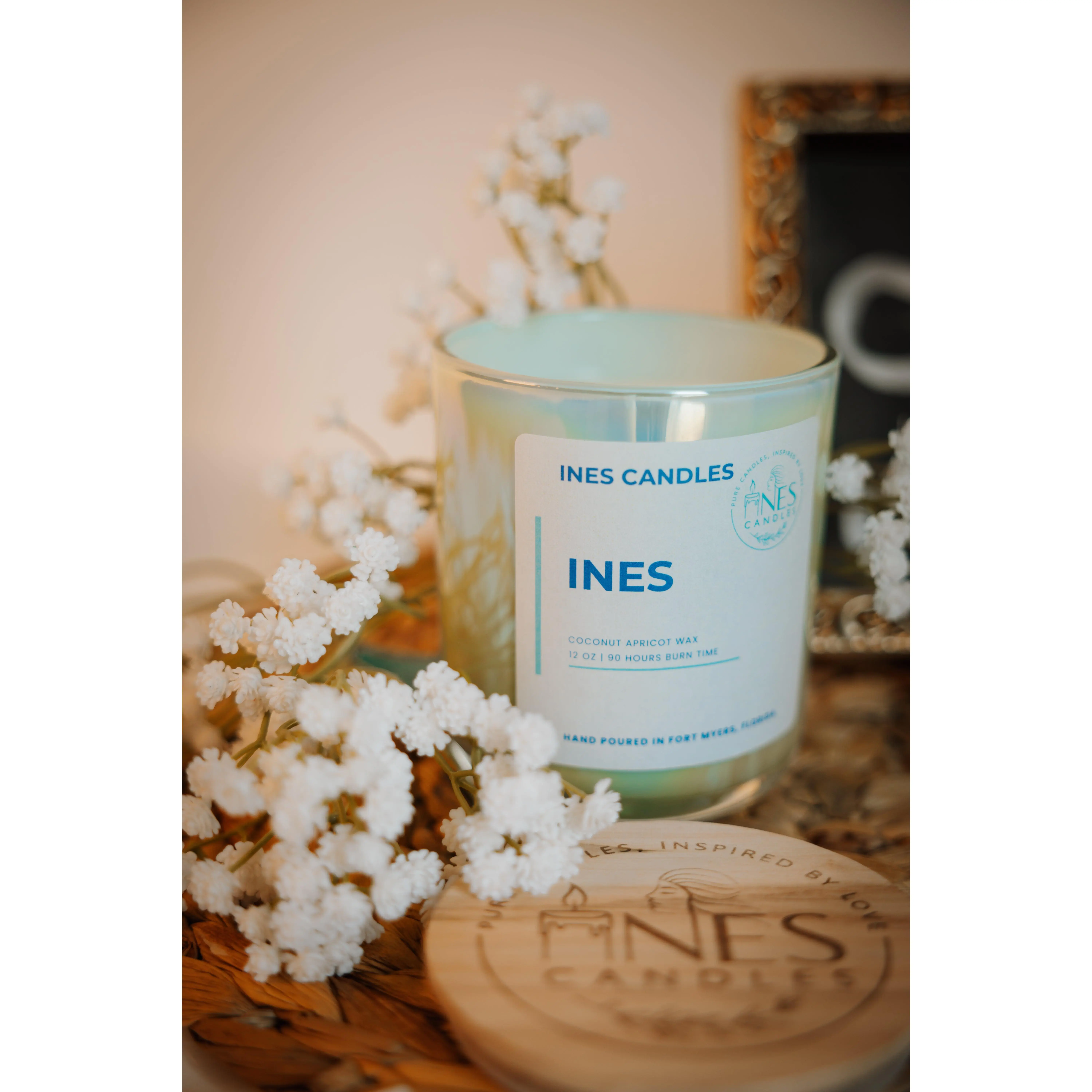 Ines Scented Candle, Home Decor Accent, Long-Lasting Burn Home Supplies for Living Room Ambience