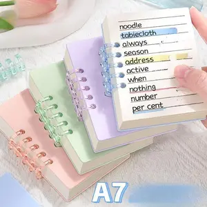 4pcs A7 Monochrome Notebooks, 80 Sheets Each, Detachable Rings, Replaceable Pages, Compact Pocket Size, Ideal for Notes, Plans, Budgets, Back-To-School Gift