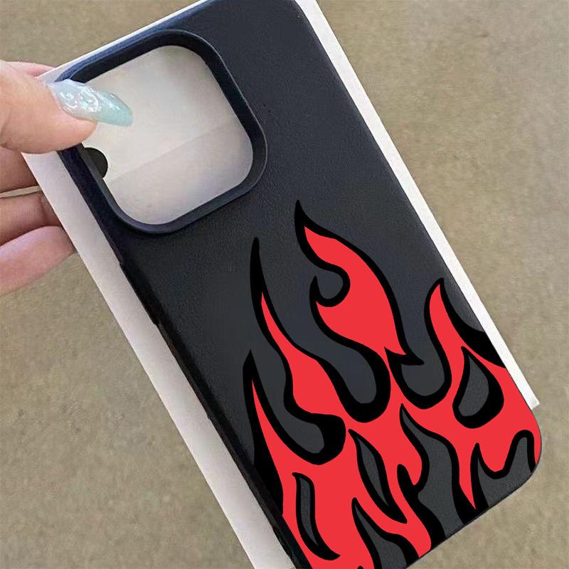 A business-style, shockproof phone case for iPhone 17 16 15 14 13 12 11 PRO MAX PLUS,AIR X XS MAX, featuring a stylish flame pattern and made of TPU material. This drop-proof and dustproof phone case makes a perfect holiday gift for friends and family.