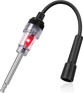 Inline Spark Plug Tester with Straight Boot, Easy-to-Use Engine Ignition Tester Light, Small Armature Diagnostic Tool for Automotive Cars, Lawnmowers