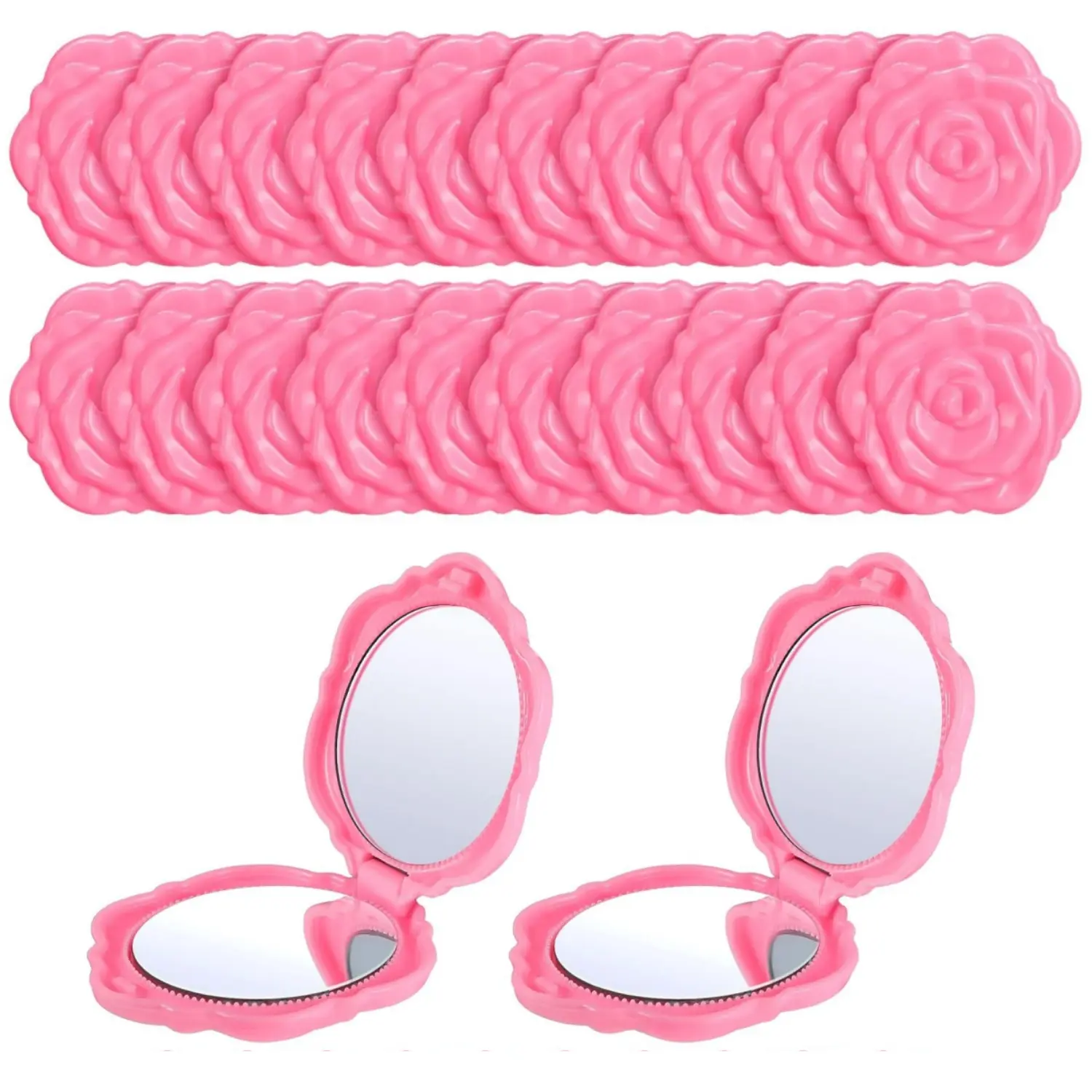 20Pcs Lightweight Rose Glass Compact Mirrors Bulk - Foldable Handheld Pocket Makeup Mirrors for Bridal Wedding Favors, Mother's Day Gifts - Home Improvement Travel Size Supplies, Bridesmaid