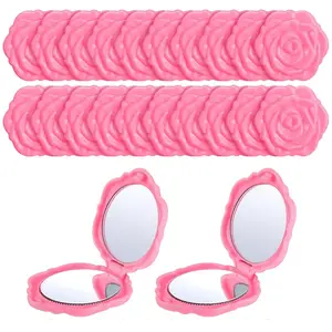 20Pcs Rose Compact Mirrors Bulk Bridal Wedding Shower Party Favors Flower Foldable Makeup Mirror Handheld Pocket for Mothers Day Women Wedding Bridesmaid Guest Travel Tea Party Favor Gift - Home Improvement.