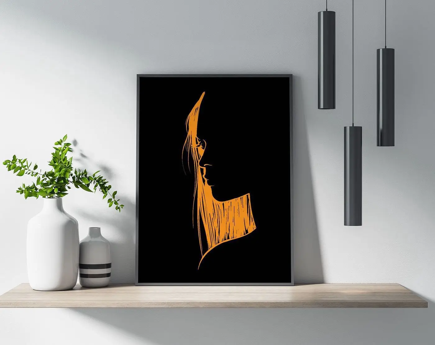 Female Face Backlight Poster, Poster, Wall Art, Poster Print, Wall Decor, Female Face, Backlight, Portrait, Stylish, Modern