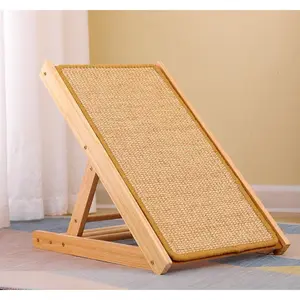 Pet-Friendly Fir Wood Ramp: Solid Grey Dog Steps for Bed, Non-Slip Stairs for Small Dogs & Cats(48x28x38cm) Home