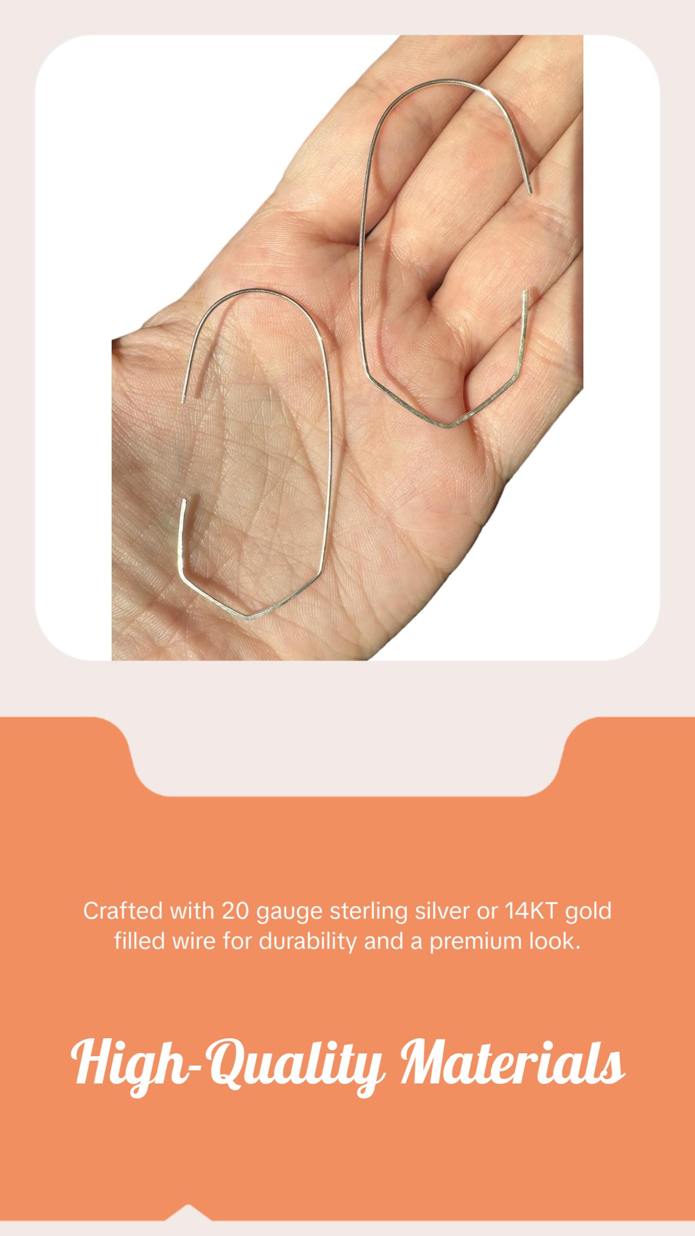 Sterling Silver | 14KT Gold Filled Hammered Wire Earring Threader