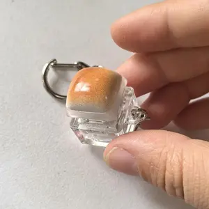 New Caramel Bread Design Fidget Keychain Keys Button DIY Keyboard Button Keycap Keychain Pass The Time Keycap Clicker Toy Adult