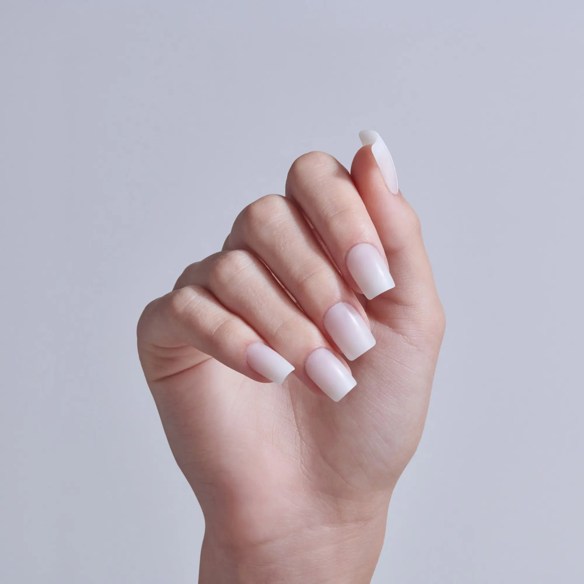 Kiss Professional Full Cover Press On Fake Nails - Absolutes | 140 Nails, Includes Nail Glue,Solid, White, Medium, Square