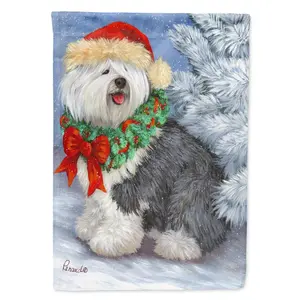 Carolines Treasures  11 x 0.01 x 15 in. Old English Sheepdog Christmas Garden Flag