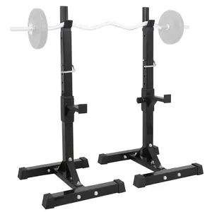 LEMY Adjustable Squat Rack Stand Pair, 41"–66" Height, Heavy-Duty Steel Barbell Rack for Bench Press, Home Gym & Workout Equipment
