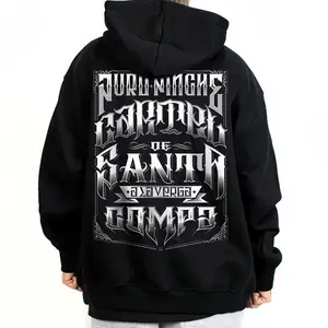 Cartel De Santa Unisex Hoodie Chicanoas Clothing Gangster Chicano Art Sweatshirt T-shirt for Men and Women Tops Polyester Cotton Loose Fit Pullover