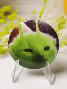 Cute Cat Brooch Pin Badge, Unique Fashion Accessory, Round Plastic DIY Button, Unisex Decorative Pins for Jeans, T-Shirts, Backpacks, Hats, Decoration