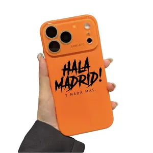 HALA Madrid Pattern Smartphone Protective Case, Soft Cellphone Cover with Smooth Handfeel & Camera Lens Protector, Compatible with iPhone 11,12,13,14,15,16,17 Plus, Pro, ProMax (Mobile Phone Accessories)