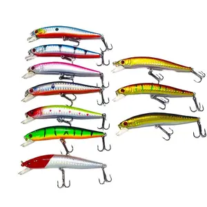 [Fishing Lure Set] 10pcs Fishing Lure Set - 10cm x 8.4g Floating Minnow with Sharp Hooks, 3D Eyes, Colorful Hard Bait for Pike, Carp, and Mixed Fish - Artificial Swinging Spoon Lure for Maximum Attraction, Soft Bait for Fishing, Fishing Accessorie