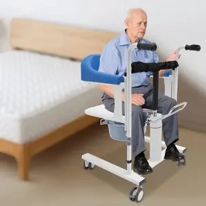 Hydraulic Patient Lifting Wheelchair – Adjustable Transfer Chair with Potty & Brakes