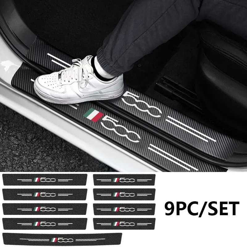 Fiat Car Door Sill Protector Strips, Scratch-Resistant Wear-Resistant, Tough, Fits Fiat 500 Full Range, Exterior Decoration Accessories