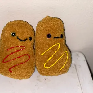 Crochet chicken nugget plushie