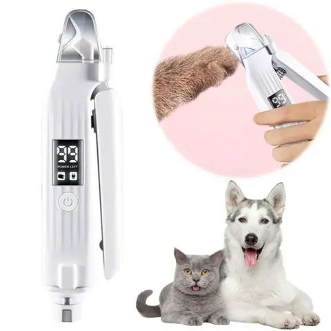 2-in-1 Cat Nail Clippers & Dog Nail Clippers Trimmers for Large Medium Small Dogs Cats Claw Trimmer Quick Sensor and Safety Guard USB Rechargeable with 2 LED Lights Dogs Nail Trimmer with Battery Display, hoof cleaning tools