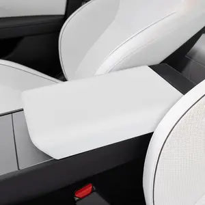 frani Center Console Armrest Cover Designed for Tesla Model 3 Highland 2024-2026 and Model Y Juniper 2026 Refresh,Non-Slip Designed with EZ Snap On Install-White