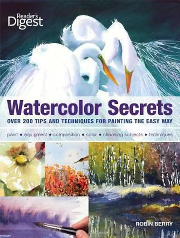 Used Watercolor Secrets: 200 Tips and Techniques for Easy Painting Tutorial by Robin Berry (Paperback, 1.24 lbs) - English Watercolor Workbook, Water Painting Book, Illustrated Book
