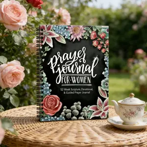 52-Week Guided Prayer Journal for Women-Inspirational Christian Devotional with Scripture Readings,Devotional Reflections & Prayer Prompts,Beautiful Floral Chalkboard Design,Ideal for Cultivating a Daily Prayer Habit,Finding Peace & Growing Closer to God