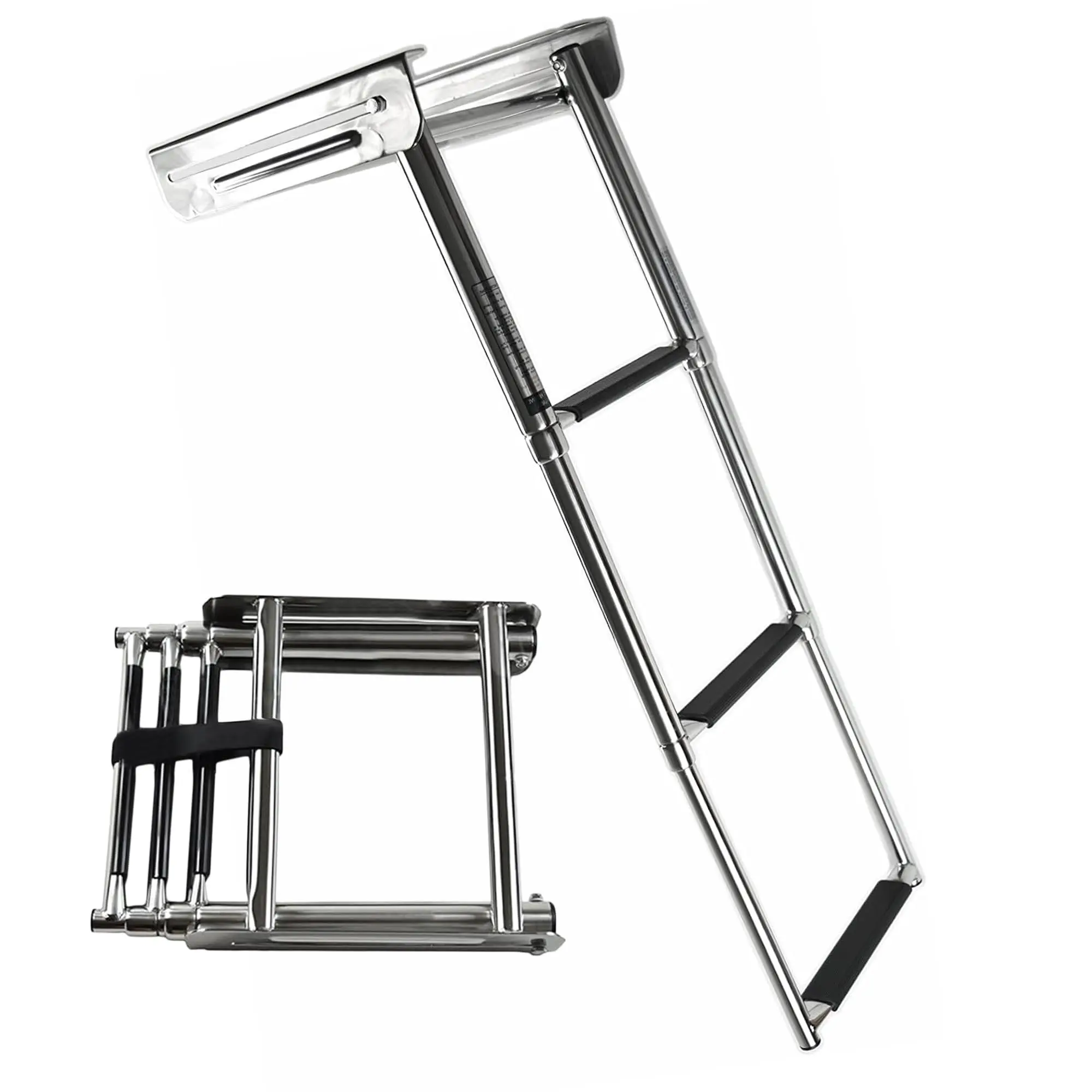 MARINE CITY 3-Step Telescoping Swim Platform Ladder – 304 Stainless Steel