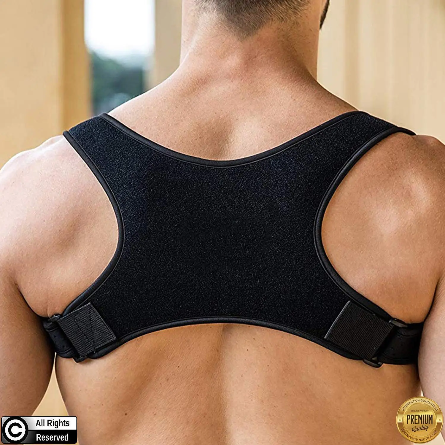 Posture Corrector Upper Back Brace for Men, Women, and Children - Ergonomic Design with Durable Brackets and Adjustable Padded Straps in Breathable Neoprene for Clavicle and Spine Support, Life, Work, Wearable