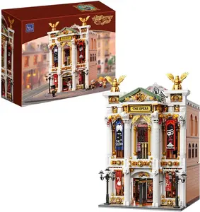 PANTASY Vintage European Grand Theater Building Set-Modular Model with Crystal Chandelier, Transparent Dome&Expandable Street Scenes Retro Collectible Theater Architecture for Adults &Home Décor Gift (85019)