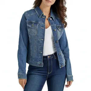 Spring and Autumn Slim Fit Stretch Denim Jacket for Women, Quality Guaranteed