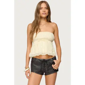 Seren Ruffle Chiffon Strapless Top