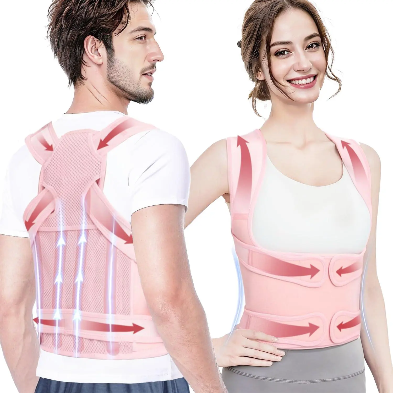 Posture Corrector, Open Shoulder Strap Back Corrector Strap, Adjustable Back Brace, Sitting Posture Corrector for Men and Women, Posture Tool, Sports & Outdoor Accessories