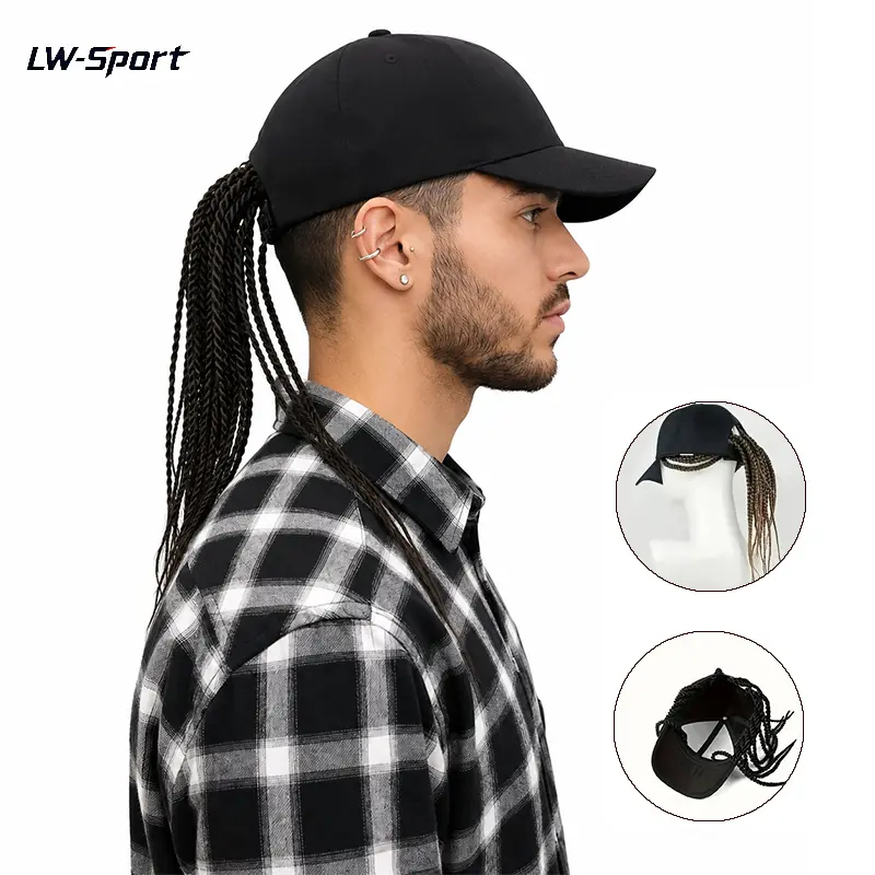 Unisex Baseball Cap with Built-in Braided Dreadlock Wig | HipHopTok StreetwearTok BikerTok HairTok Adjustable Snapback Heat Resistant Synthetic Fiber | Black Brown for Motorcycle Urban Fashion Daily Wear