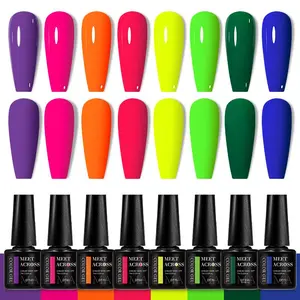 Color Gel Nail Polish Kit, 8 Counts/set Solid Color Serie Nail Gel Need Lamp Cure Soak off UV Gel Nail Varnish Nail Art Gel Set, Nail Art Kit
