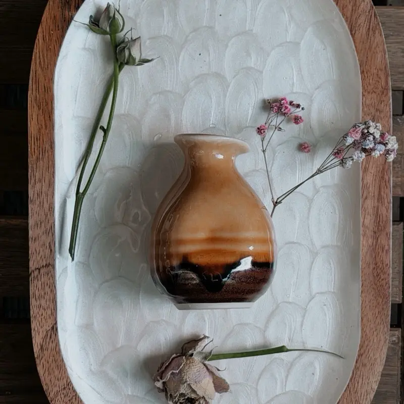 Earth Vessel Ceramic Vase – Handmade Rustic Vase for Dried Flowers, Coastal Home Decor & Sacred Spaces