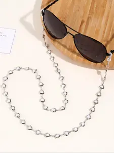 Vintage Elegant Heart-Shaped Faux Pearl Alloy Eyeglass Chain, Anti-Drop Design, Stylish Accessory for Glasses, 1pc, Eyewear