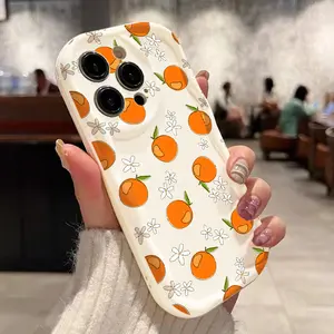Popular Orange Fruits Case for iPhone 16 15 14 Pro Max 13 12 11 XR XS Plus Shockproof Full Camera Protection Durable slim Silicone Cover
