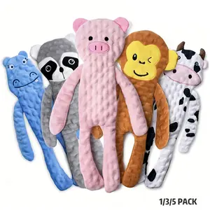 1/3/5 Pack No Stuffing Dog Toys Suitable for Large Dogs - Squeaky Crinkle Plush Chew Toys with No-Stuffing, Interactive Teething Chews for Aggressive Chewers, Puppy Toys for Boredom, for Tug-of-War & Fetch