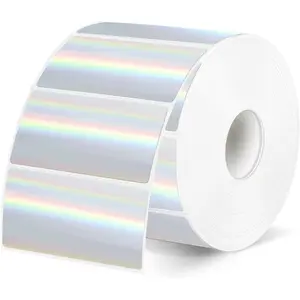 2x1 Inch Holographic Thermal Labels,  Glitter Thermal Printer Stickers,  Self-Adhesive Shipping Label Printer Sticker for Barcode, Name, Address, 300 Labels/Roll